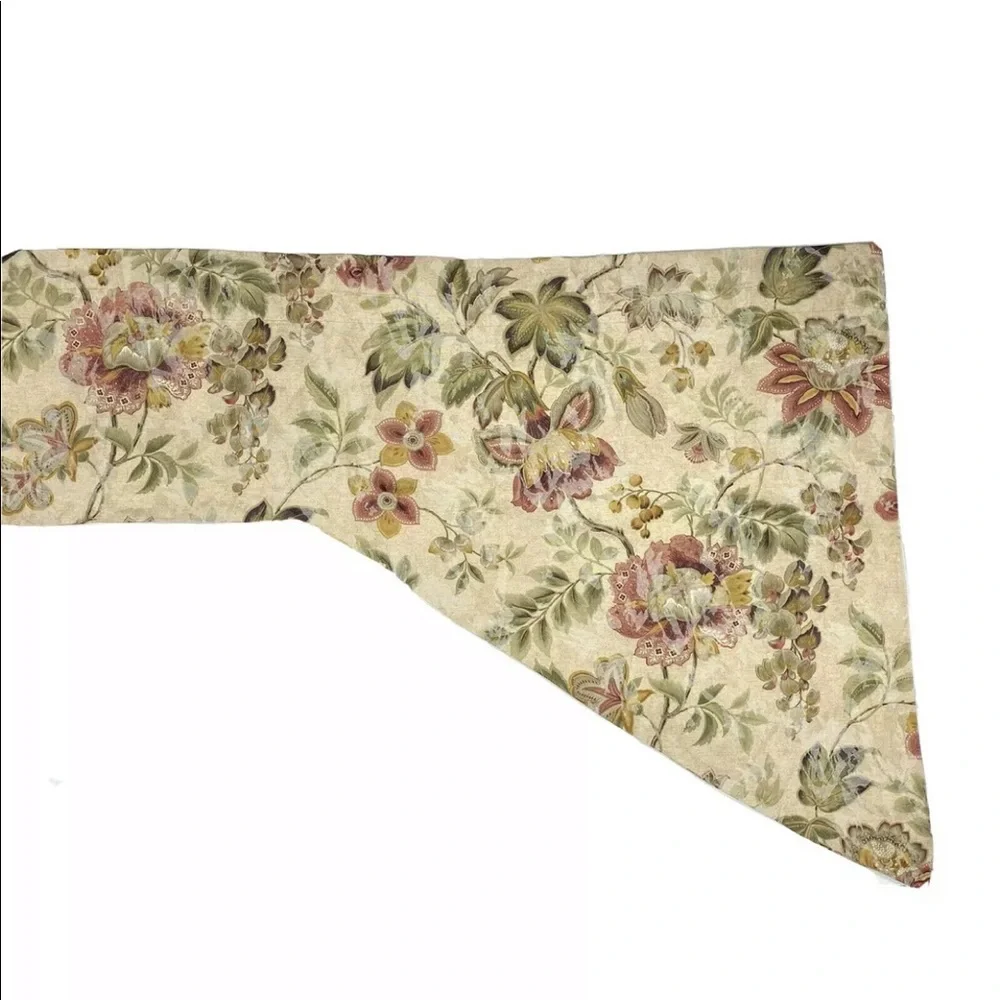 2 Custom Luxury Valances Curtains Beige Floral